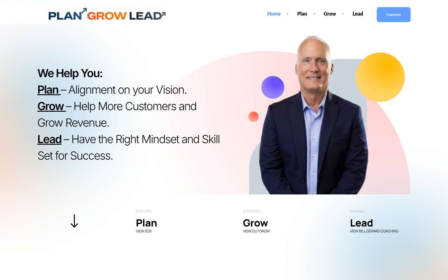 Plan Grow Lead website — desktop